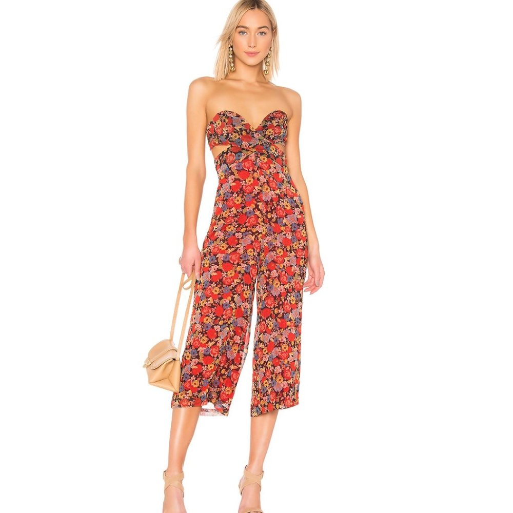 X REVOLVE Joelle Red Floral Jumpsuit